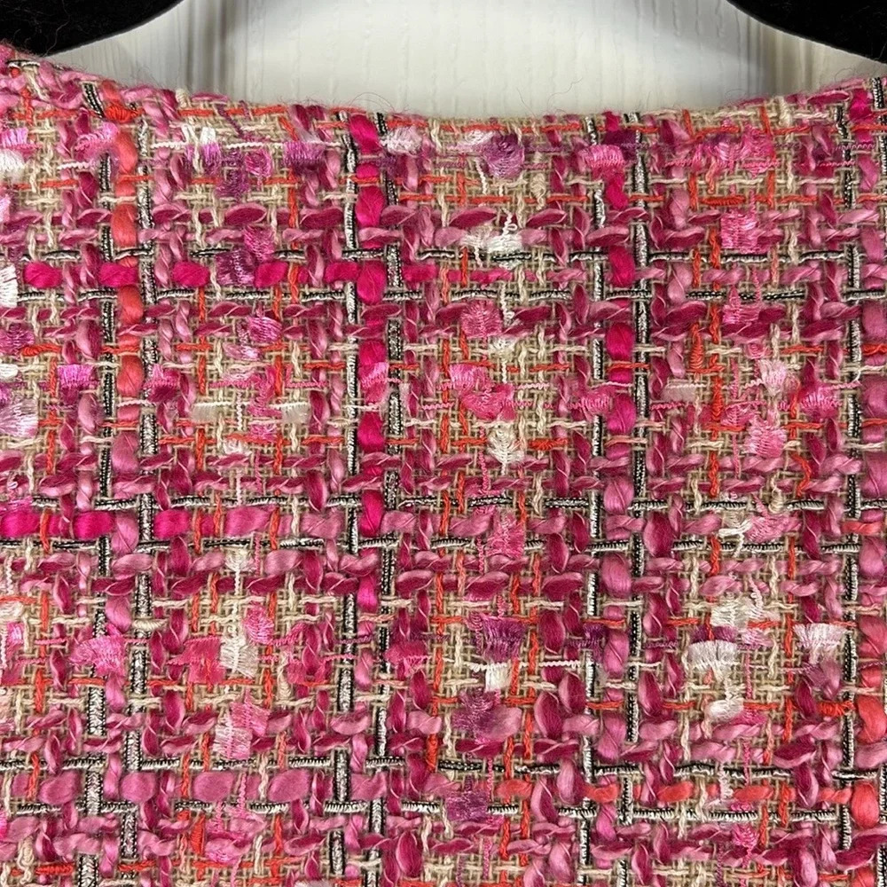 NWT Dennis Basso pink tweed button down jacket sz 24W - Picture 8 of 9